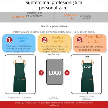 Șorț fără mâneci personalizat pentru manichiuristă — rezistent la apă și la ulei, poliester, stil modern