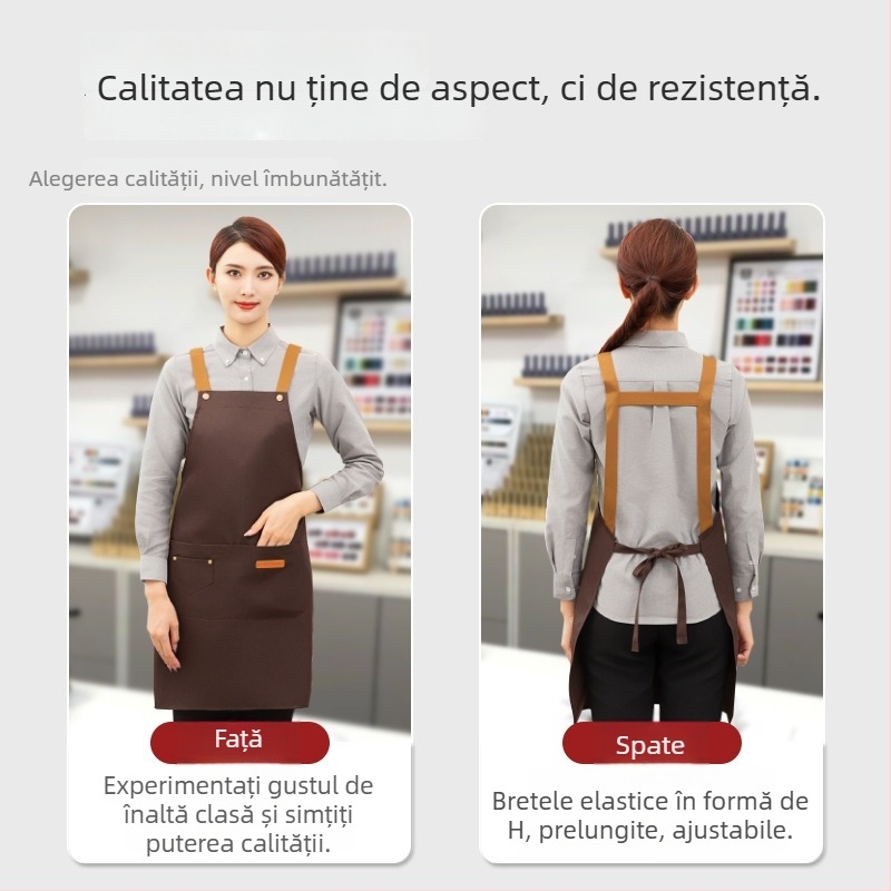 Șorț fără mâneci personalizat pentru manichiuristă — rezistent la apă și la ulei, poliester, stil modern