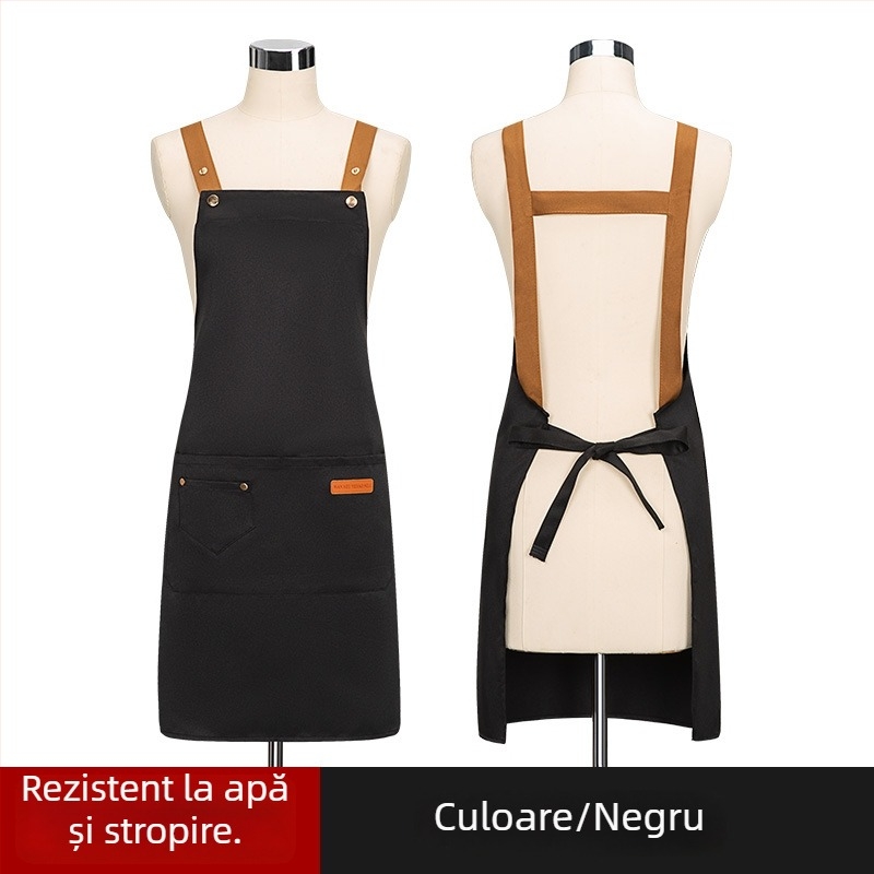 Șorț fără mâneci personalizat pentru manichiuristă — rezistent la apă și la ulei, poliester, stil modern