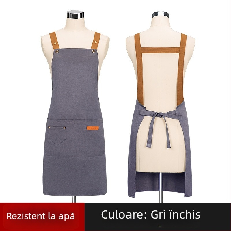 Șorț fără mâneci personalizat pentru manichiuristă — rezistent la apă și la ulei, poliester, stil modern