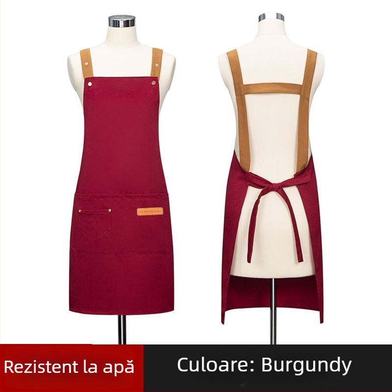 Șorț fără mâneci personalizat pentru manichiuristă — rezistent la apă și la ulei, poliester, stil modern