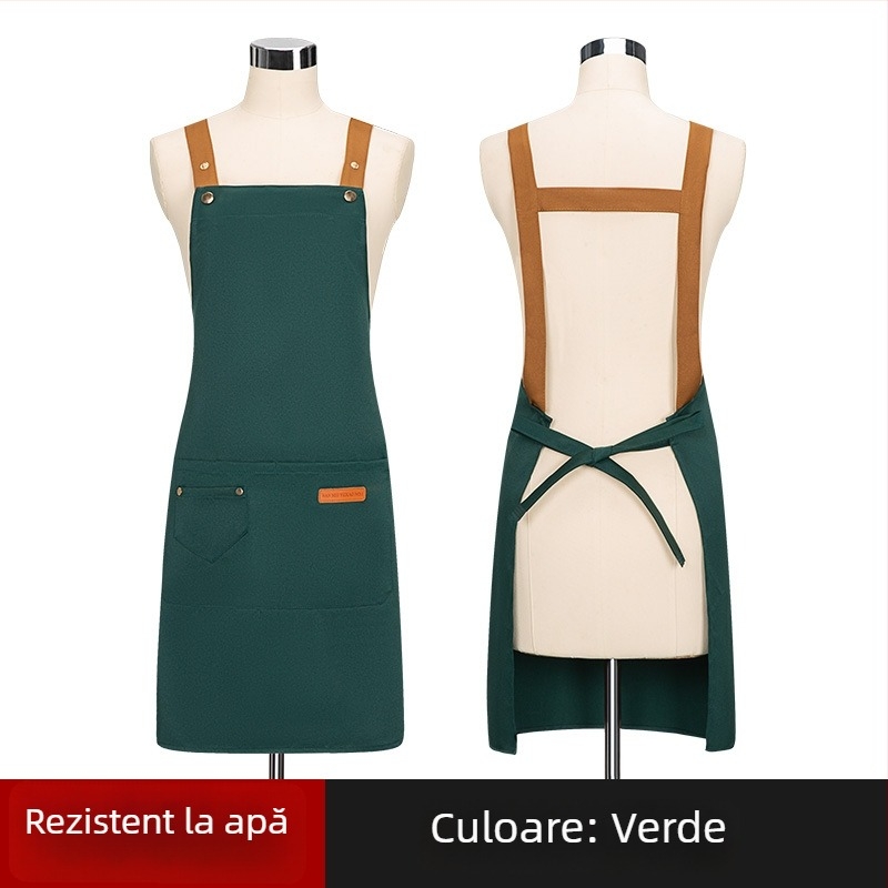 Șorț fără mâneci personalizat pentru manichiuristă — rezistent la apă și la ulei, poliester, stil modern