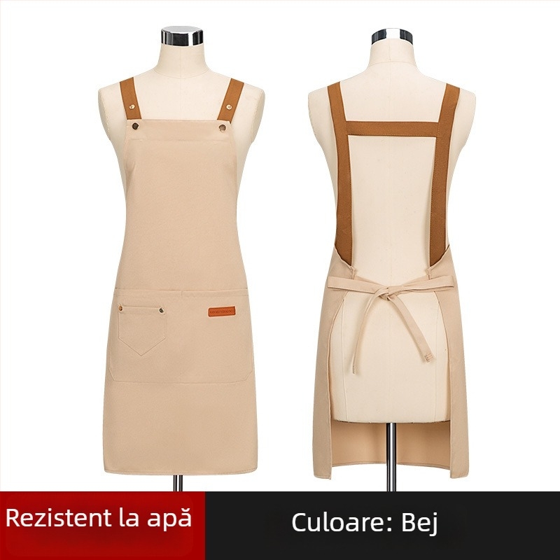 Șorț fără mâneci personalizat pentru manichiuristă — rezistent la apă și la ulei, poliester, stil modern