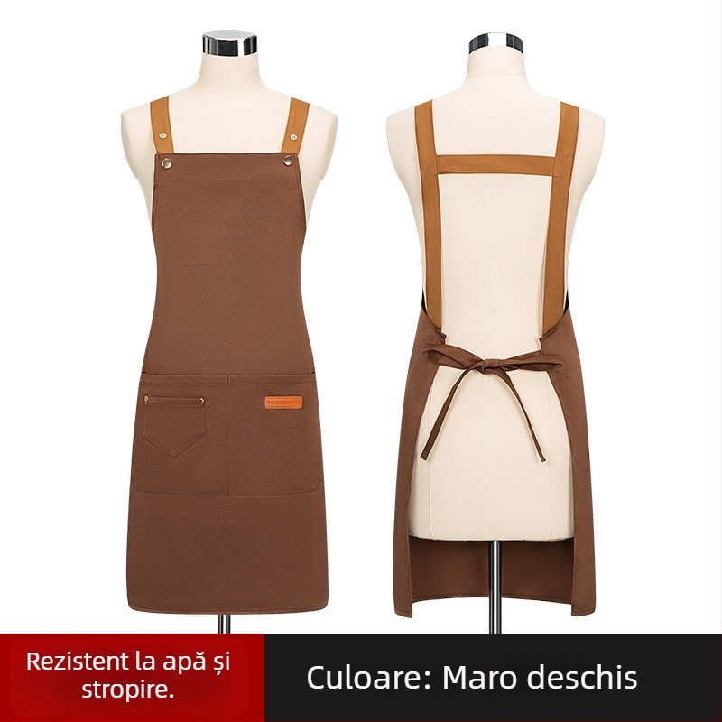 Șorț fără mâneci personalizat pentru manichiuristă — rezistent la apă și la ulei, poliester, stil modern