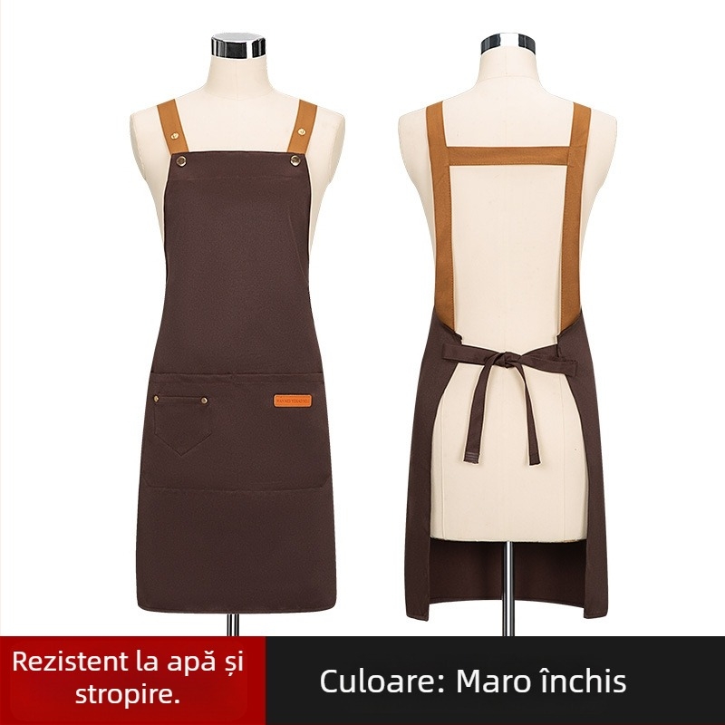 Șorț fără mâneci personalizat pentru manichiuristă — rezistent la apă și la ulei, poliester, stil modern