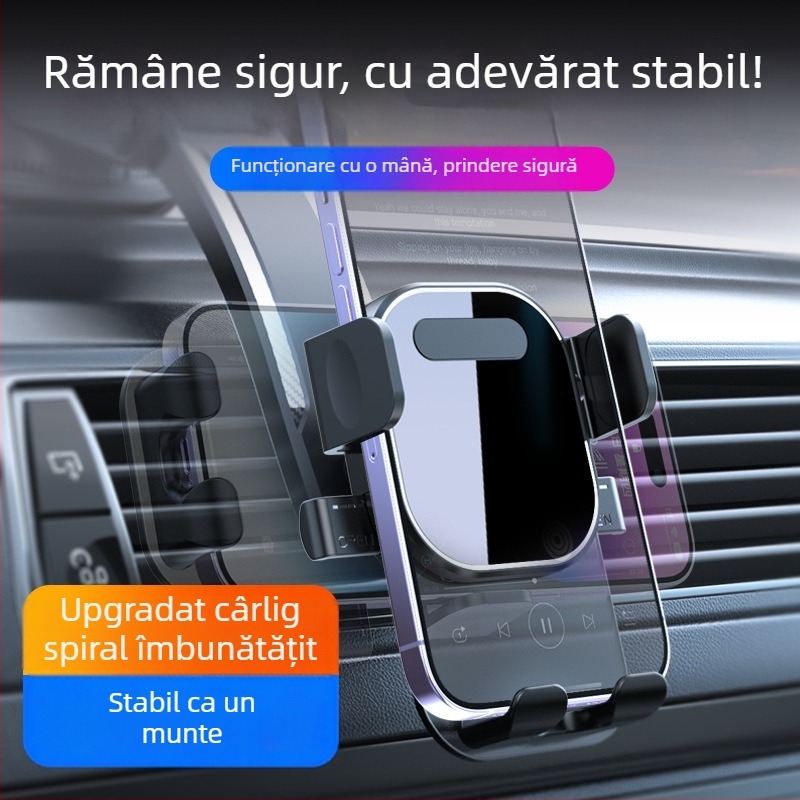 Suport auto pentru telefon cu ventuză pe bord și montaj pe ventilator, din plastic, stil general, suport pentru personalizare