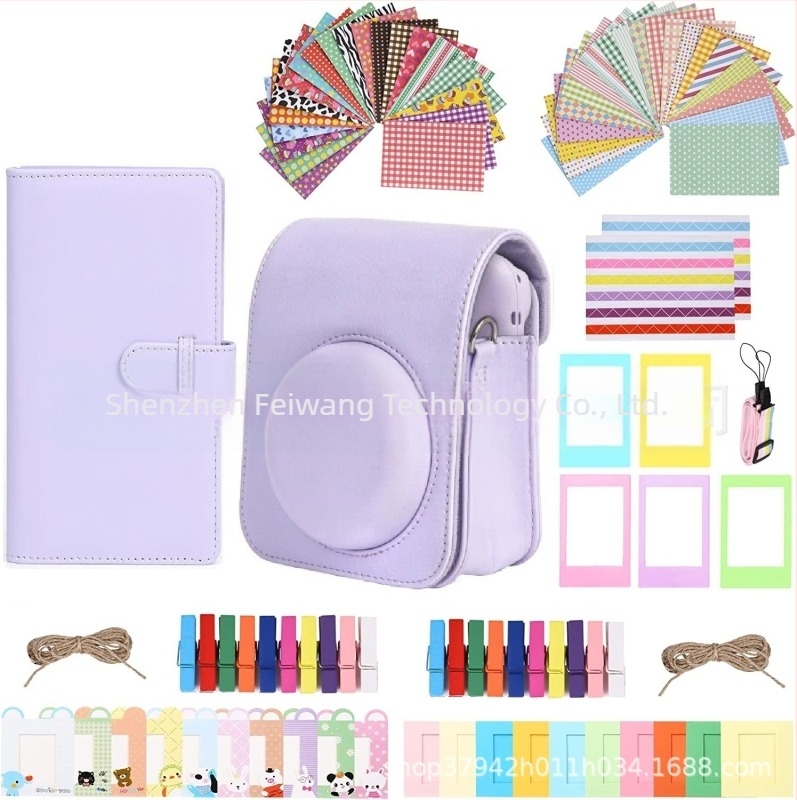 Set accesorii Polaroid Instax Mini pentru modelele 12/11/9 – 10 în 1, geantă de cameră, album foto 108 pagini, ramă, corp din PU
