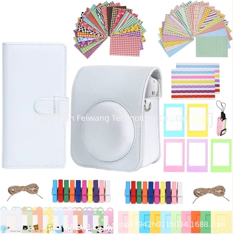 Set accesorii Polaroid Instax Mini pentru modelele 12/11/9 – 10 în 1, geantă de cameră, album foto 108 pagini, ramă, corp din PU