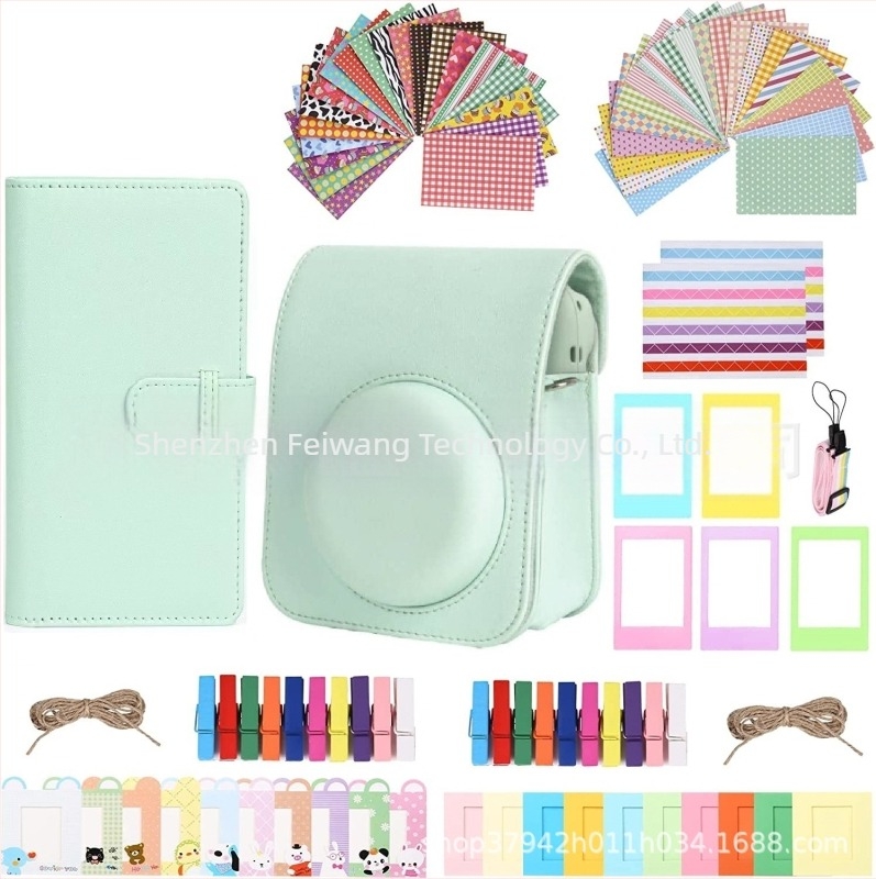 Set accesorii Polaroid Instax Mini pentru modelele 12/11/9 – 10 în 1, geantă de cameră, album foto 108 pagini, ramă, corp din PU
