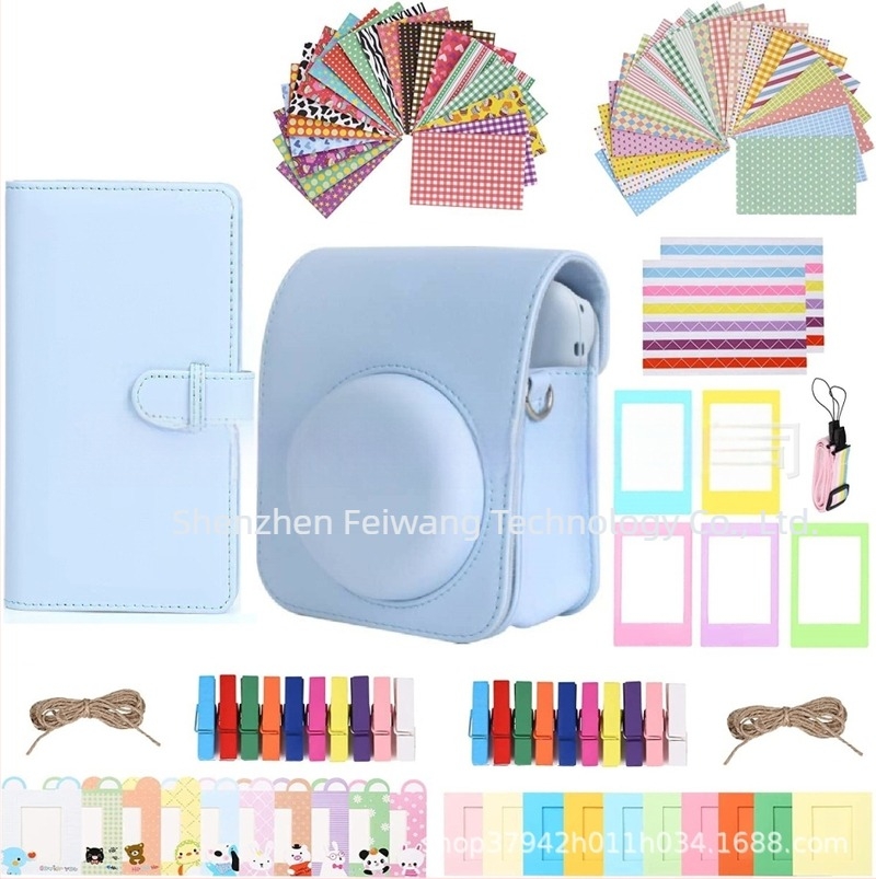 Set accesorii Polaroid Instax Mini pentru modelele 12/11/9 – 10 în 1, geantă de cameră, album foto 108 pagini, ramă, corp din PU