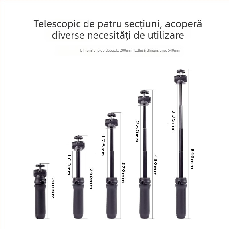 Trepied de birou cu tijă extensibilă pentru video și fotografie, suport portabil pentru camere fără oglindă, design universal, materiale ecologice, suport pentru personalizare