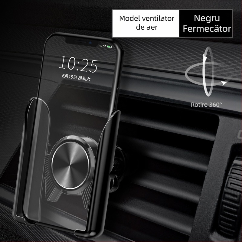 Suport auto pentru telefon cu mecanism gravitațional, plastic, model Gravity Support, COOBOWE, universal