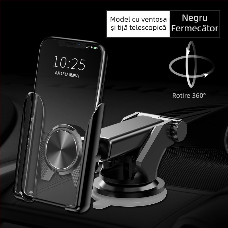 Suport auto pentru telefon cu mecanism gravitațional, plastic, model Gravity Support, COOBOWE, universal