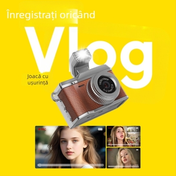 Aparat foto digital mini retro pentru copii, model S151, senzor 1MP, ecran LCD de 0,96 inch, stocare TF Card, înregistrare video și fotografie