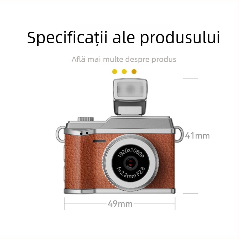 Aparat foto digital mini retro pentru copii, model S151, senzor 1MP, ecran LCD de 0,96 inch, stocare TF Card, înregistrare video și fotografie