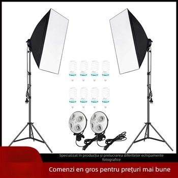 Softbox fotografic cu patru surse de lumină — Ha neng Haineng 01000, construcție metalică, potrivit pentru portret
