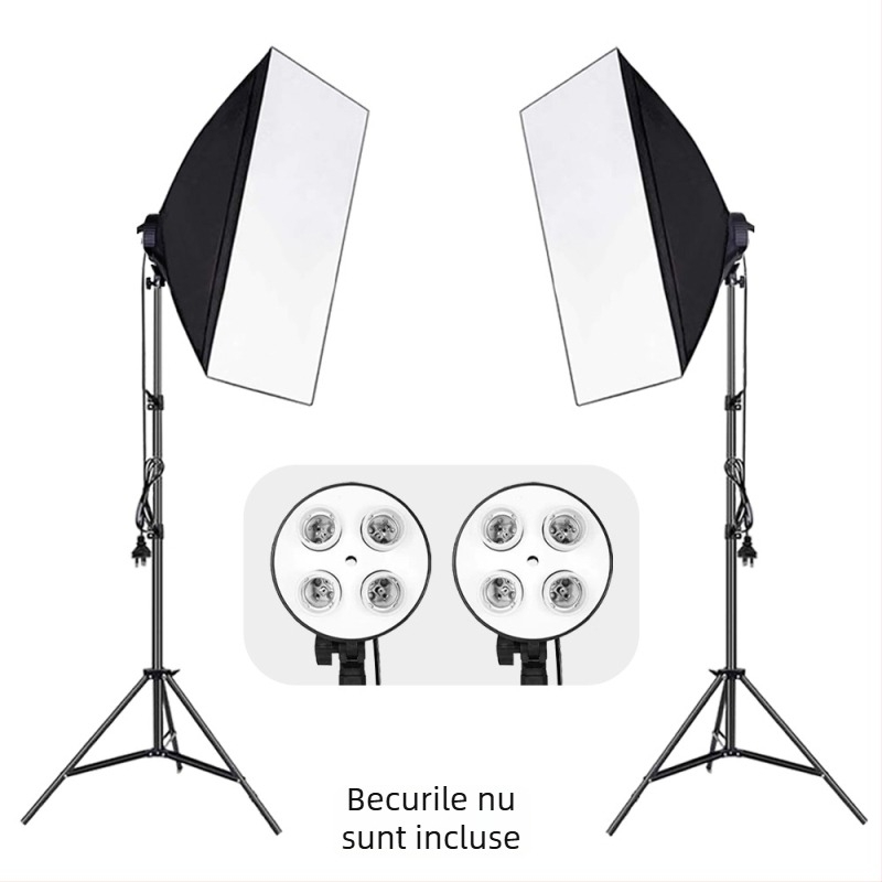 Softbox fotografic cu patru surse de lumină — Ha neng Haineng 01000, construcție metalică, potrivit pentru portret