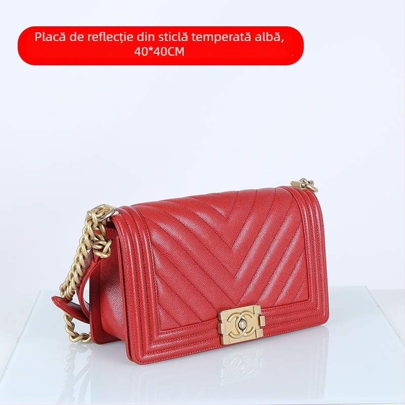 Tavă de fundal din sticlă temperată cu reflector, grosime 5 mm, greutate 5,3 kg, potrivită pentru fotografierea produselor