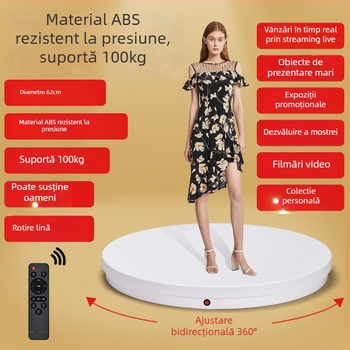 Platformă rotativă electrică pentru fotografierea produselor, telecomandă, sarcină până la 100 kg, construcție ABS, modele 6062A/6062DC