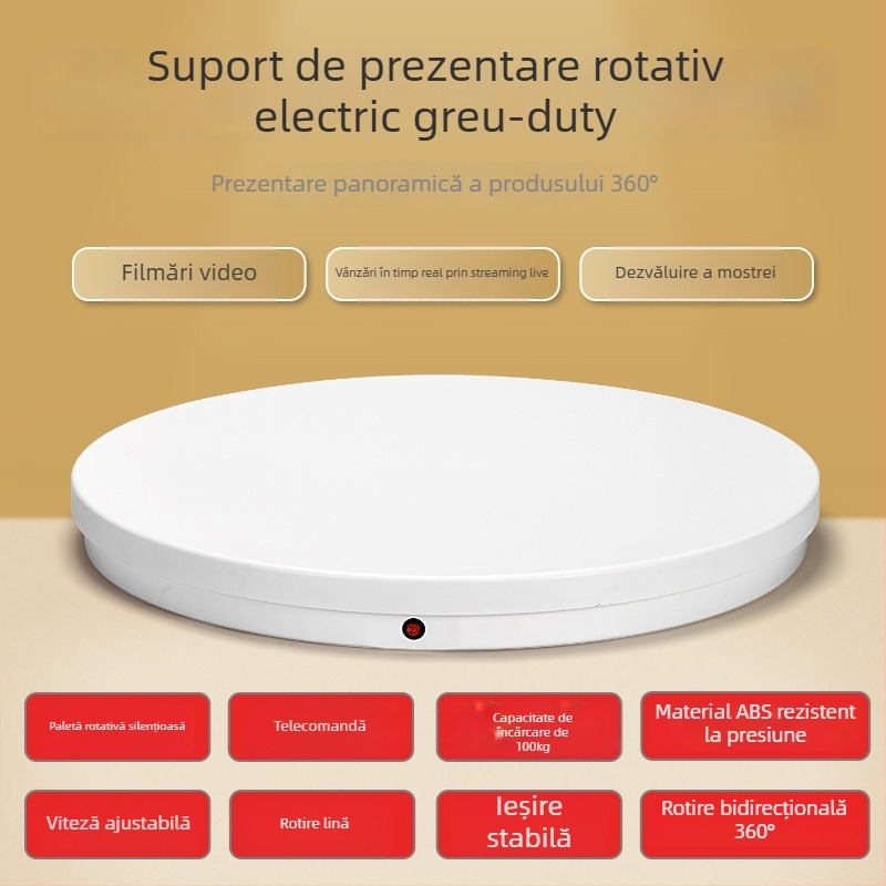 Platformă rotativă electrică pentru fotografierea produselor, telecomandă, sarcină până la 100 kg, construcție ABS, modele 6062A/6062DC