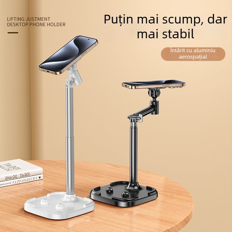 Suport metalic pentru telefon, pentru înregistrări deasupra biroului – prindere magnetică, compatibilitate universală