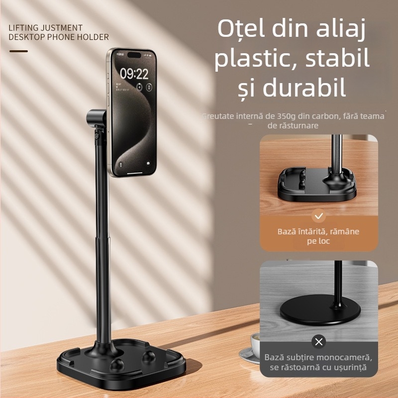 Suport metalic pentru telefon, pentru înregistrări deasupra biroului – prindere magnetică, compatibilitate universală