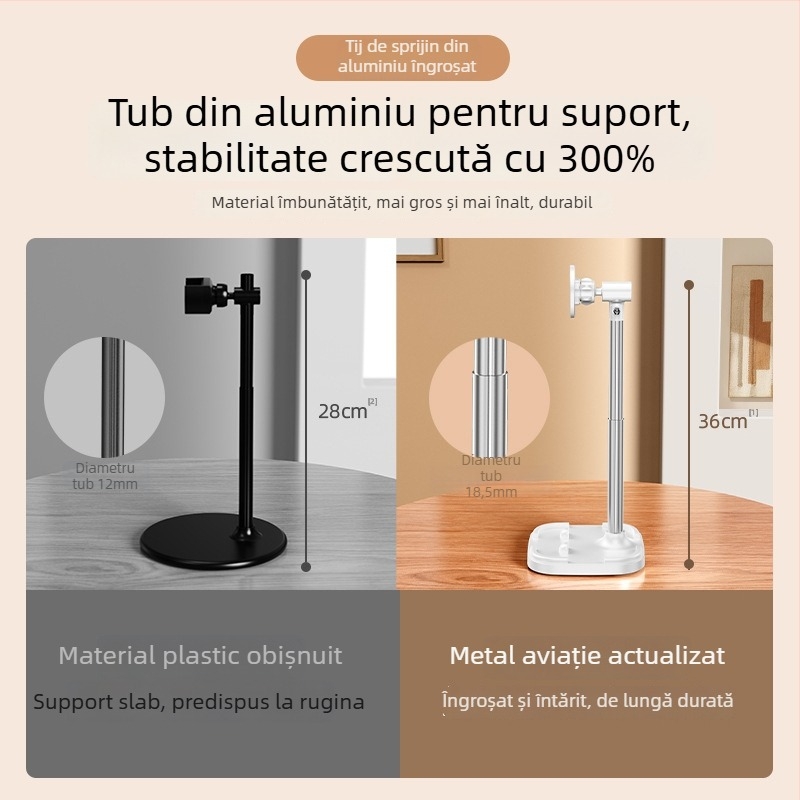 Suport metalic pentru telefon, pentru înregistrări deasupra biroului – prindere magnetică, compatibilitate universală