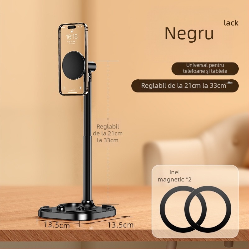 Suport metalic pentru telefon, pentru înregistrări deasupra biroului – prindere magnetică, compatibilitate universală