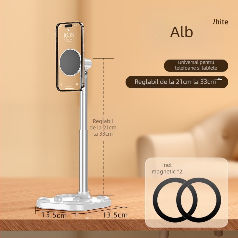 Suport metalic pentru telefon, pentru înregistrări deasupra biroului – prindere magnetică, compatibilitate universală