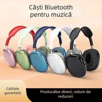 Căști wireless P9 over-ear cu microfon, Bluetooth 5.0, autonomie 4–8 ore, sunet stereo, reducere zgomot, rază 10 m