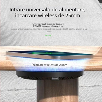 Încărcător wireless rond ascuns pentru telefoane, QC3.0, 10W ieșire, 1.67A, certificat CE/FCC/ROHS