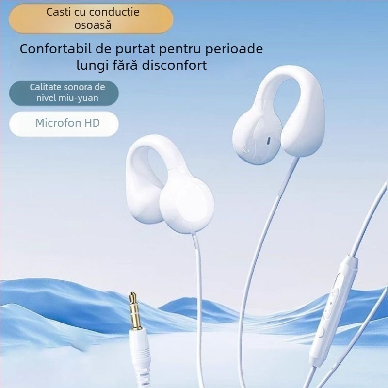 Casti de gaming cu fir (conector L în formă de L, purtare tip in-ear, fără microfon, montare pe spate, stil minimalist)