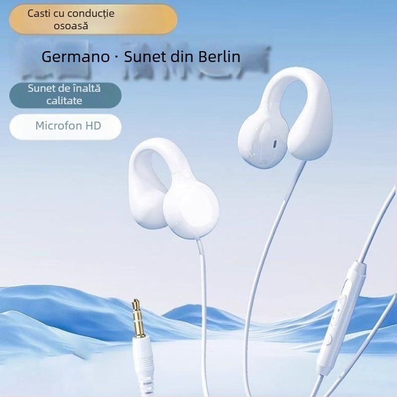 Casti de gaming cu fir (conector L în formă de L, purtare tip in-ear, fără microfon, montare pe spate, stil minimalist)