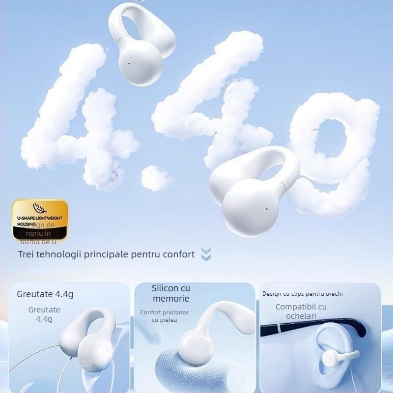 Casti de gaming cu fir (conector L în formă de L, purtare tip in-ear, fără microfon, montare pe spate, stil minimalist)