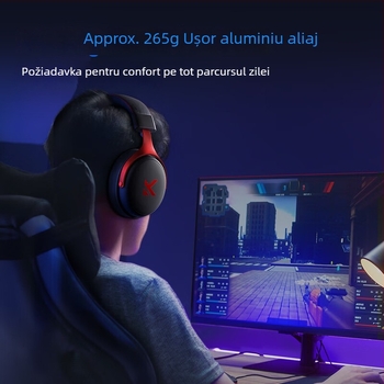 Căști de gaming Esports wireless V9 – difuzoare 53mm, 20–20k Hz, Bluetooth/2.4G/Wired, 3,5mm, Microfon încorporat