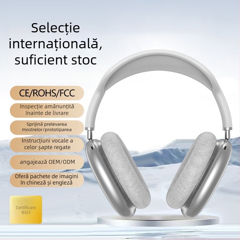 Pangpai Căști wireless over‑ear Bluetooth – Bluetooth 5.3, rază de 10 m, IPX3, până la 8 ore de funcționare, stereo