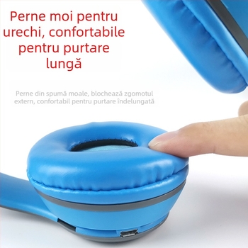 Căști gaming wireless P47 – Bluetooth 5.0, rază de 10 m, IPX4, autonomie 4–8 ore, sunet stereo