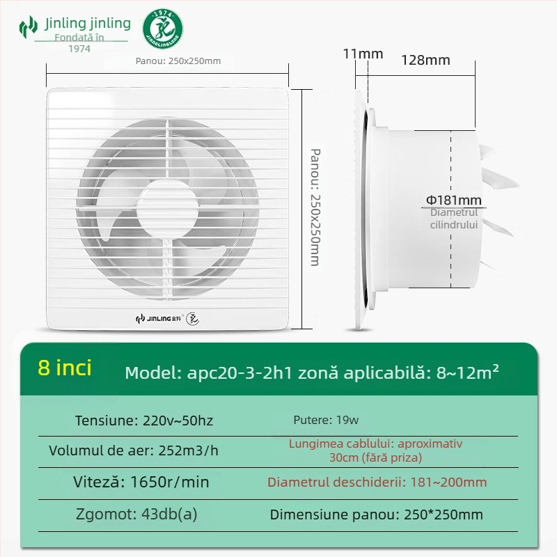 Golden Antelope Ventilator de evacuare – Modele: apc20-3-2(h1), apc25-4-2h1; Montaj suspendat; 220V; 1000W; Eficiență energetică Clasa I