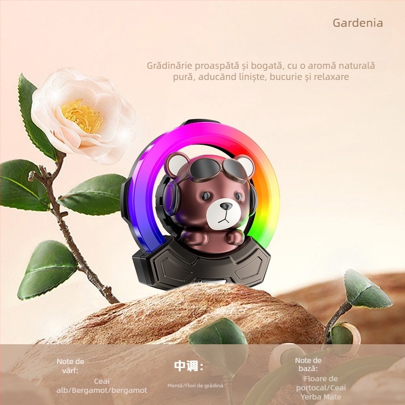 Carlox Difuzor de parfum auto cu clips pentru aer și lumină ambientală – aromă florală, Ambergris; 10–20 ml; evaporare 61–90 de zile; viață de raft 5 ani