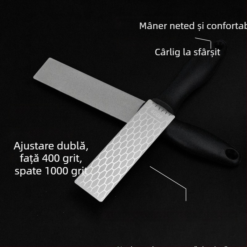 Ascuțitor de cuțite din diamant, cu două fețe, utilizare casnică, multifuncțional