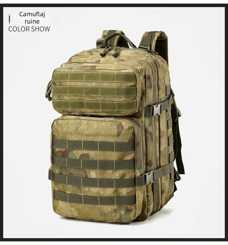Rucsac sport pentru alpinism, model camuflaj, material Oxford, impermeabil, curea de umăr curbată