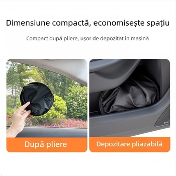 Perdea de soare auto cu aderență electrostatică pentru intimitate și izolație termică, prevăzută pentru agățare, opacitate densă
