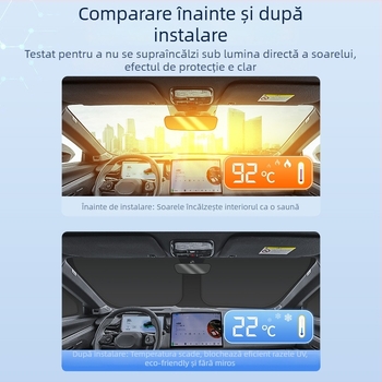 Cortină de umbrire pentru Lynk & Co 900 – izolație termică și protecție împotriva soarelui – montaj snap-in – Material: oțel arc 82B + țesătură Oxford 300D