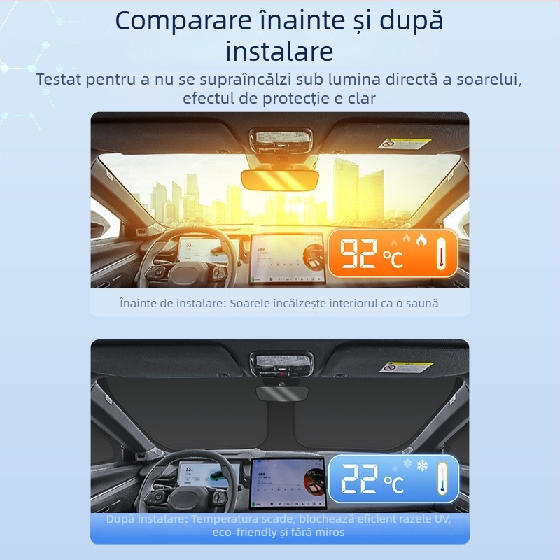 Cortină de umbrire pentru Lynk & Co 900 – izolație termică și protecție împotriva soarelui – montaj snap-in – Material: oțel arc 82B + țesătură Oxford 300D