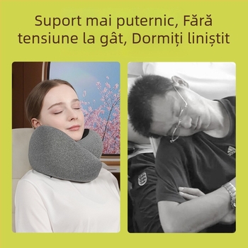Pernă cervicală din spumă cu memorie, în formă U, pentru călătorii, zboruri și birou