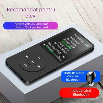 Player MP3/MP4 cu Bluetooth, înregistrare, suport pentru card TF și USB 2.0