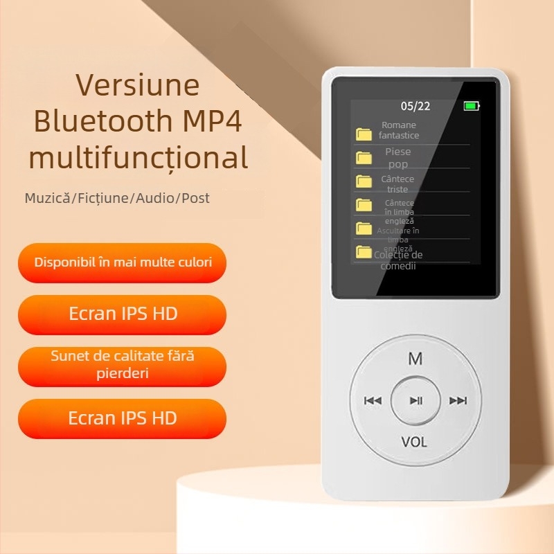 Player MP3/MP4 cu Bluetooth, înregistrare, suport pentru card TF și USB 2.0