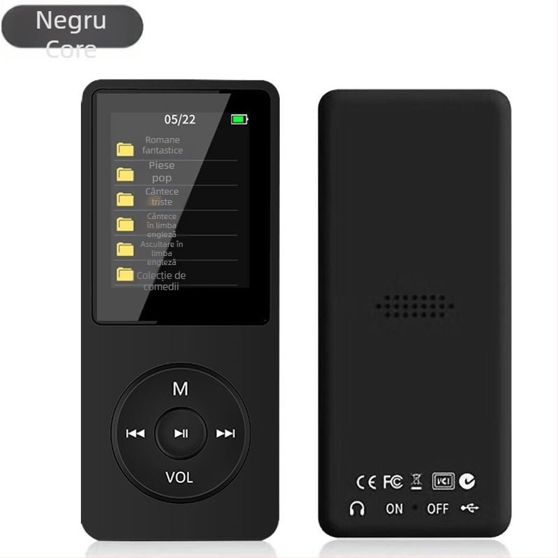 Player MP3/MP4 cu Bluetooth, înregistrare, suport pentru card TF și USB 2.0
