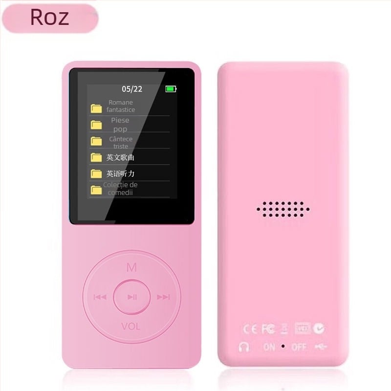Player MP3/MP4 cu Bluetooth, înregistrare, suport pentru card TF și USB 2.0
