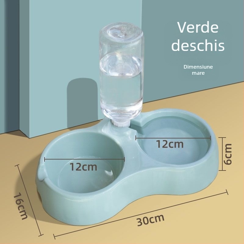 Automat de hrănire pentru animale de companie cu distribuitor de apă și bol integrat pentru pisici și câini — Tensiune ≤36V — Putere 2000W+ — Protecție la supraîncălzire: Nu